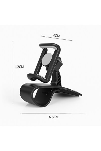 Kolezia Araç İçi Telefon Tutucu Klipsli 360° Yatay Dikey Dönebilen Torpido Üs...