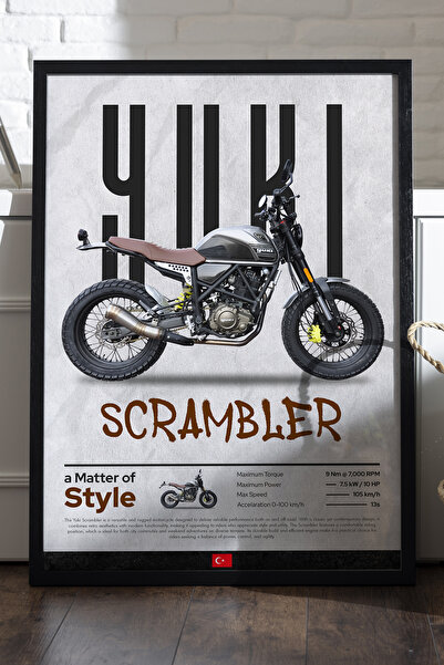 Duvarda Αφίσα Yuki Scrambler με μαύρο ξύλινο πλαίσιο, διακοσμητικός πίνακας τ...