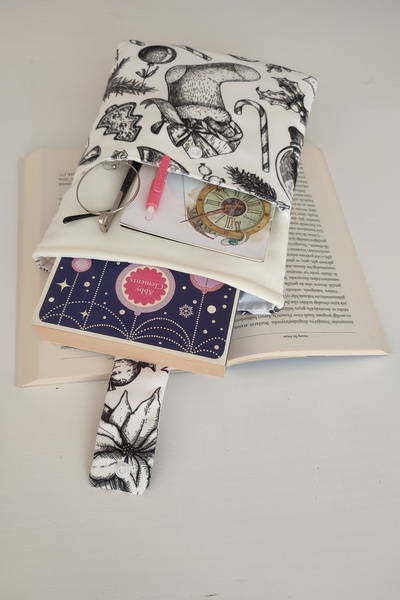 Outlet Çarşım Linen Book Cover with Pocket New Year Book Lover Bookworm Gift