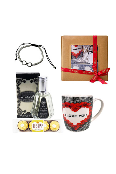 velve Aroma of love gift package, Dar Al Shabaab Arabic perfume, casual brace...