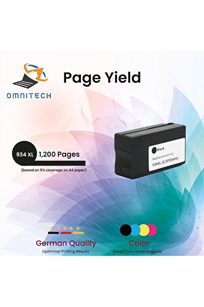 Generic 934XL 935XL Black Ink Cartridge - Compatible with Ink HP OfficeJet 6100, 6800, 6812, 6815, 6820, 682