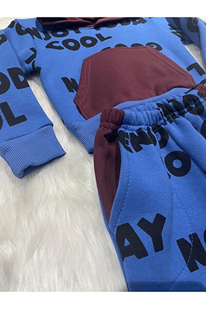 Burç 3-Piece Hooded Winter Combed Cotton Children's Tracksuit Set