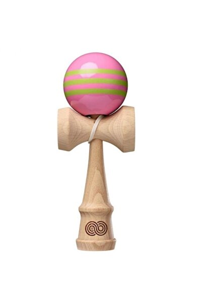 Kendama USA Kaizen Triple Stripe - Roz cu Triple Stripe Verde - Lucios