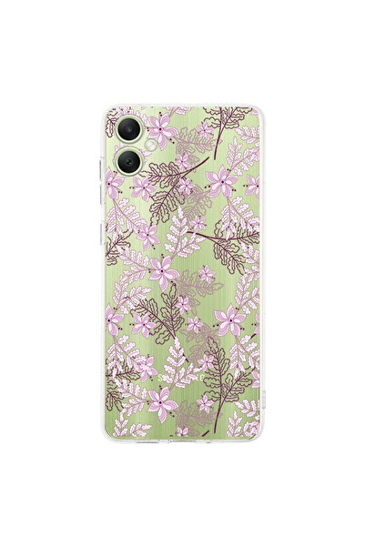 PrintiFy Samsung Galaxy A07 İle Uyumlu Floral Pudra Baskılı Kamera Korumalı Ş...