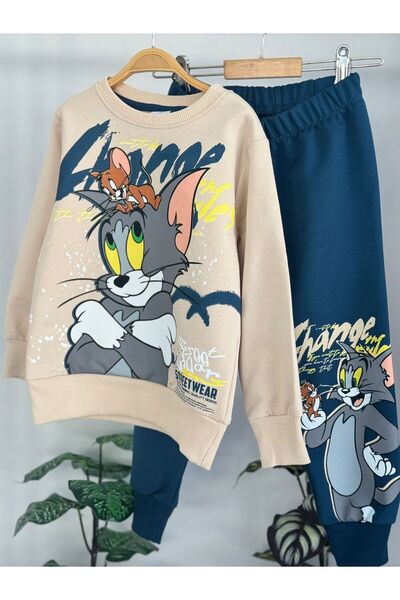 Serenad PJK2İ طقم رياضي للأولاد من Tom&Jerry مكون من خيطين 100% قطن من عمر 3 ...