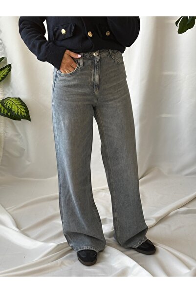 Store Yüksek Bel Wide Leg/Geniş Paça Jean Pantolon