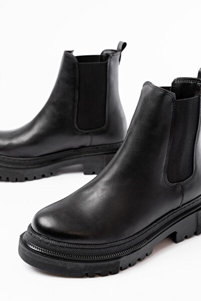 Mida Shoes 812-2137 Siyah Lastikli Günlük Kadın Bot