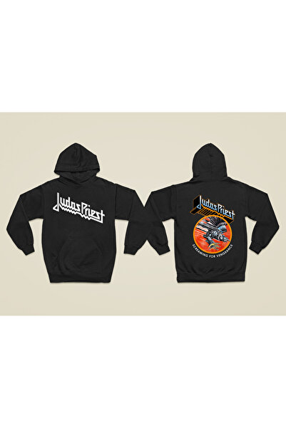 MAGORS سترة روك من القطن المطبوع بأكمام طويلة وقلنسوة من JUDAS PRIEST مكونة م...