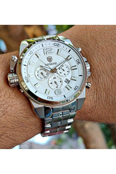 Raymond White Dial Steel Men's Wristwatch