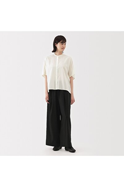 Muji Lyocell Blended 1/2 Sleeve Blouse
