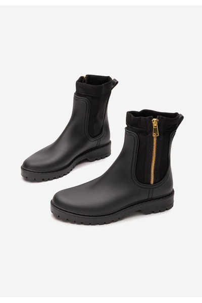 B T Shoes Černé dámské kotníkové holínky Antaia