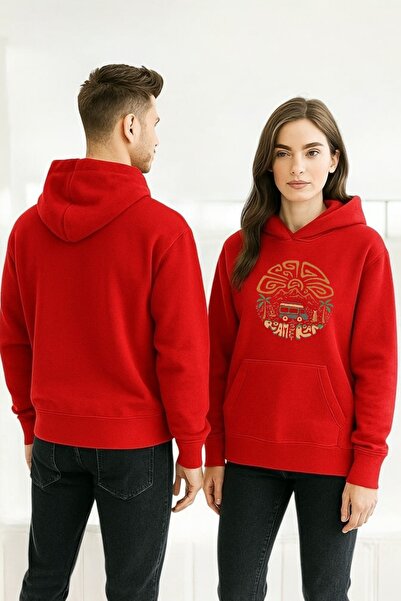 ArtYus Caravană Colorată cu imprimeu cu glugă Swea tricou