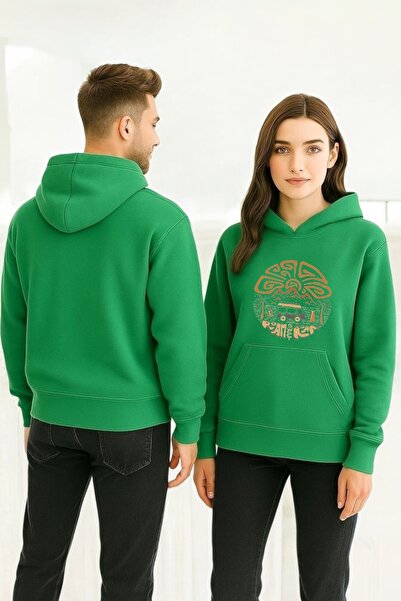 ArtYus سويت شيرت بقلنسوة مطبوعة ملونة من كارافان