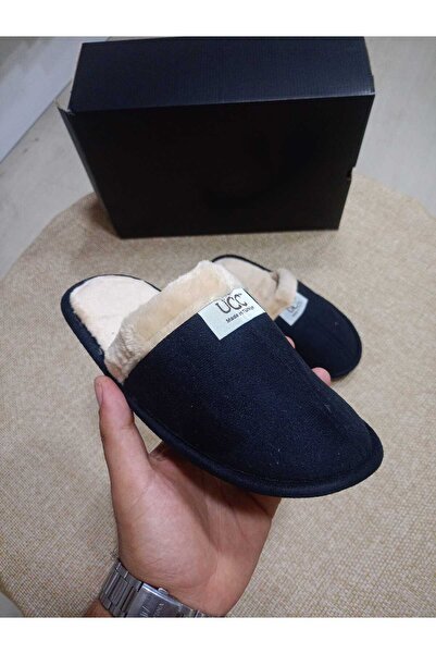 AXİVON UCC PELUŞ ASTARLI SİYAH EV TERLİĞİ