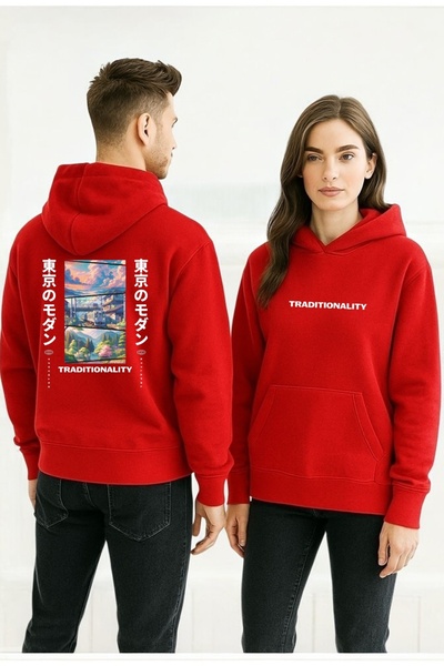 ArtYus Tradiționalitate Colorat cu imprimeu cu glugă Swea tricou