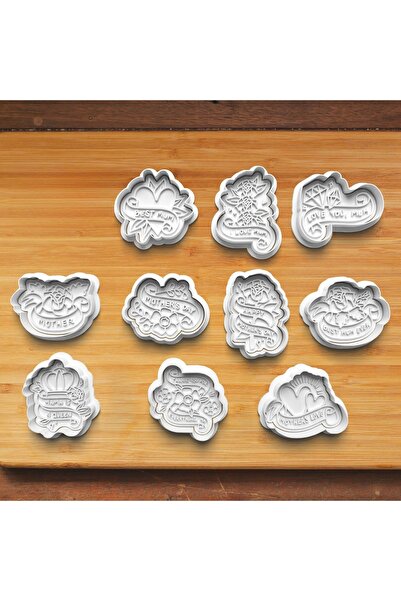 Hobist مجموعة من 10 قوالب للكوكيز وعجينة السكر لعيد الأم