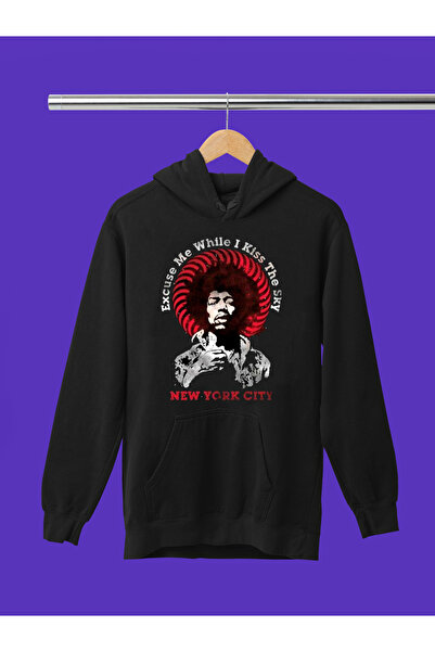 MAGORS Φούτερ ροκ με κουκούλα JIMI HENDRIX, με στάμπα, βαμβακερό, μακρυμάνικο...