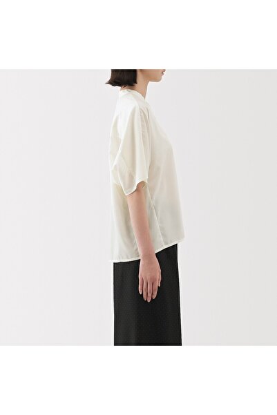 Muji Lyocell Blended 1/2 Sleeve Blouse