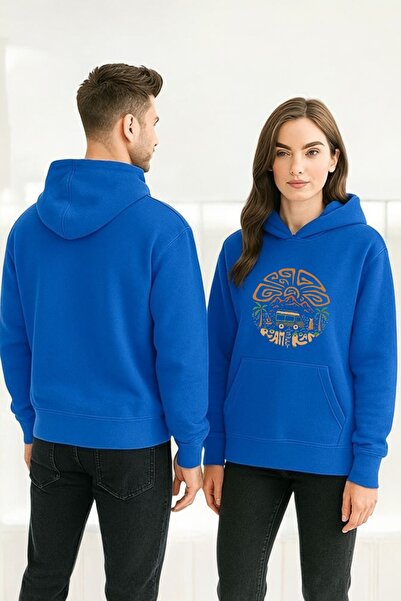 ArtYus Caravană Colorată cu imprimeu cu glugă Swea tricou