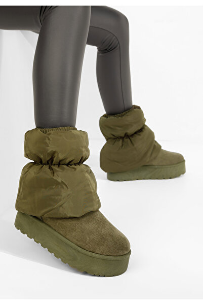 B T Shoes Μπότες τύπου ug με πλατφόρμα Aydena πρασινο