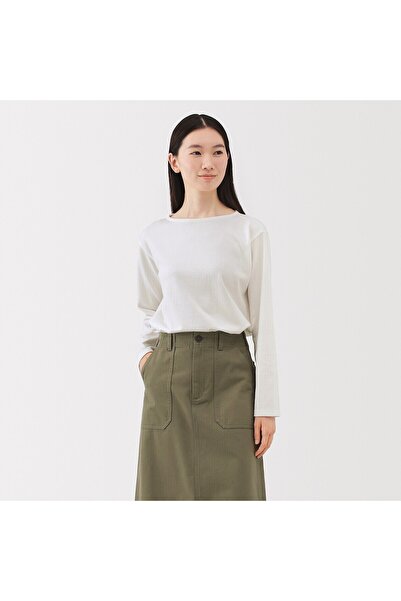 Muji Heavy Weight Boat Neck Long Sleeve T-Shirt