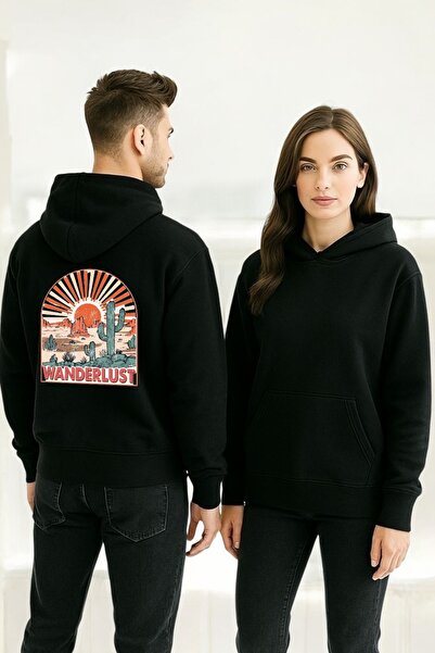 ArtYus Wanderlust Colorful cu imprimeu cu glugă Swea tricou