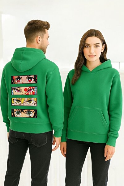 ArtYus سويت شيرت بقلنسوة مطبوع عليه رسوم متحركة ناروتو ملونة