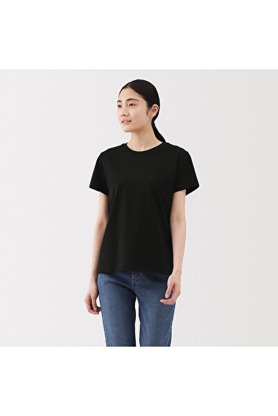 Muji تي شيرت جيرسي برقبة دائرية وأكمام قصيرة