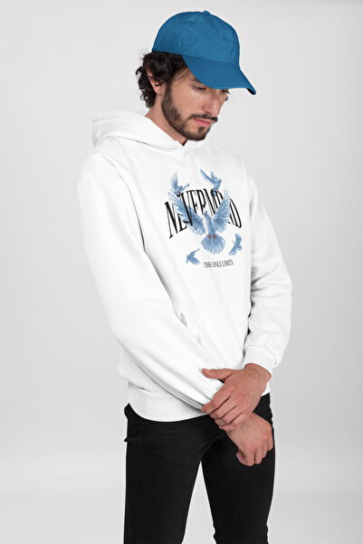 NEVERMIND Φούτερ με κουκούλα με σχέδιο πουλί – Unisex oversized Hoodie