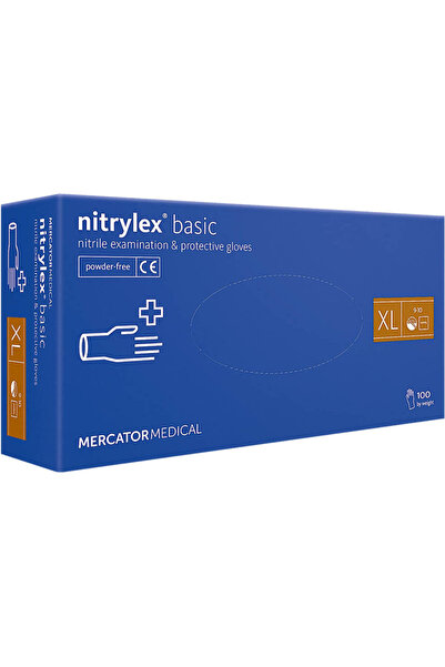 Mercator Set 100 mănuși de protecție din nitril Nitrylex Basic 2149328, albastre, mărimea XL, ne
