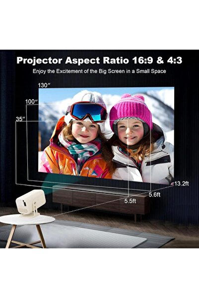 X LOT Mini Portable Projector 4K Native1080P Auto Vertical Keystone Rotatable for office Home Outdoor