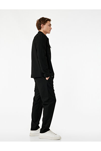 Koton Viscose Blend Winter Trousers with Pocket Detail and Elastic Waist