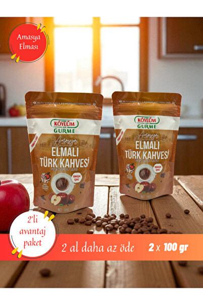 Köylüm Gurme Amasya Elmalı Türk Kahvesi 2x100 gr (2'li Paket) / Apple-flavour...