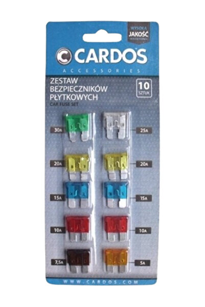 K2 Set 10 Seturi de siguranțe auto Cardo AA301S, intensitate 5A, 7.5A, 10A, 1...