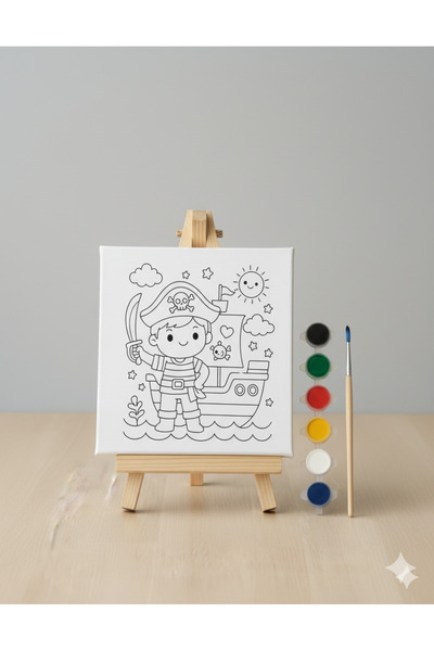 Hobiuniverse Çocuklar İçin Minik Korsan Kaptanları İçin Boyama Seti | Hazır Ç...