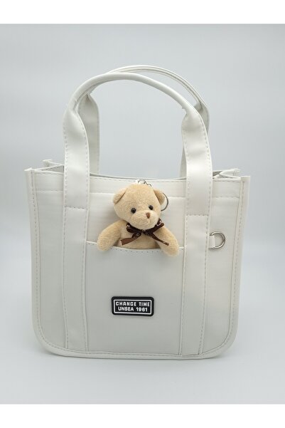 Silblack Stylish Canvas Women's Bag – Black & White Color, Zippered, Teddy Be...