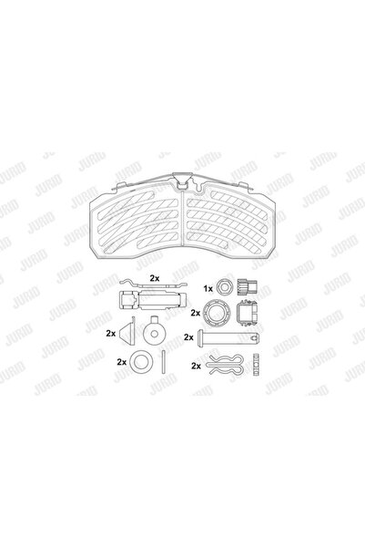 Jurid Set placute IVECO, VOLVO, RENAULT, MAN, MERCEDES-BENZ frana fata