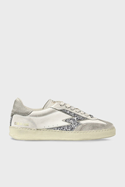 moaconcept Vintage Sneaker Shoes with Leather Logo and Glitter and Suede Deta...