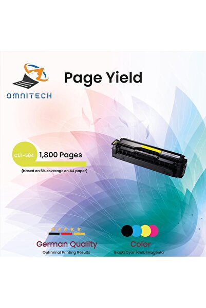Omnitech خرطوشة حبر صفراء عالية الإنتاجية Omni Tech CLT-504
