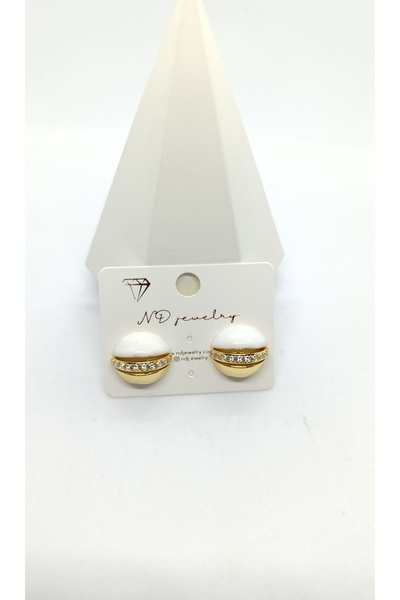 ndjewelry لونا هالو – أقراط براقة بلون اللؤلؤ