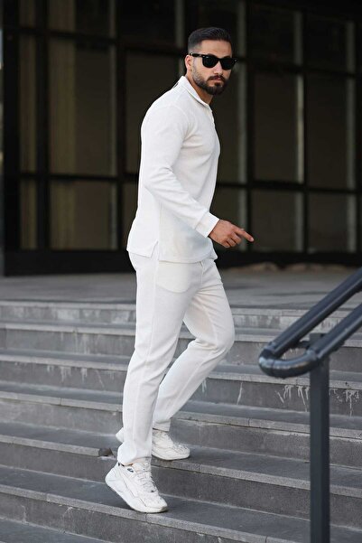 MFZ Giyim Honeycomb Bottom Top Pants and Lapel Collar Erkrk Sweat Set