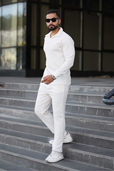 MFZ Giyim Honeycomb Bottom Top Pants and Lapel Collar Erkrk Sweat Set