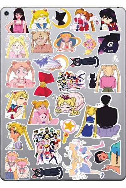 Hediyeni Al مجموعة ملصقات سيلور مون سلسلة 2 |   ملصق للكمبيوتر المحمول والدفتر والتابلت والهاتف ودفتر الملاحظات ومجلة البوليت