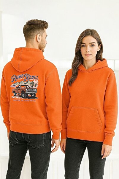 ArtYus سويت شيرت بقلنسوة مطبوع عليه ألوان شاحنة راودي ريبل