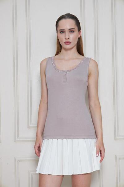 Pasaklı Giyim Women's Lace Lycra Cotton Body Blouse – U-Neck, Thick Straps, Anti-Pilling 3750210