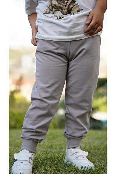 Classio Kids Pantaloni de sport pentru băieți/fete, cu două fire, cu manșete, fără genunchi, pantaloni de sport/jogger