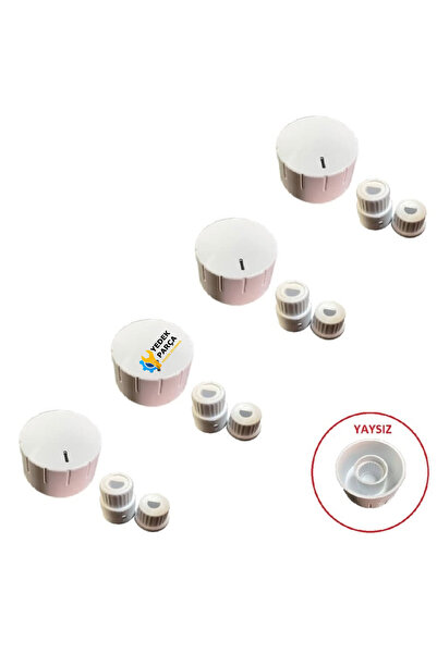 Esty Uyumlu Düğme 4 lü Takımı Ankastre Set Üstü Ocak Düğmesi - Tip 3 Beyaz (YAYSIZ) Görselle Eşleşti