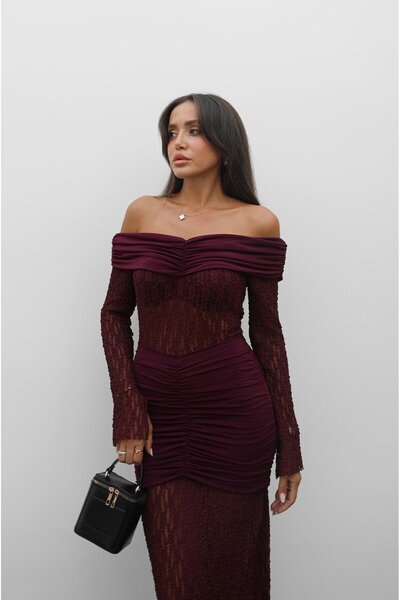 Havoş Šaty s límečkem Madonna s krajkou a švestkovým lemem