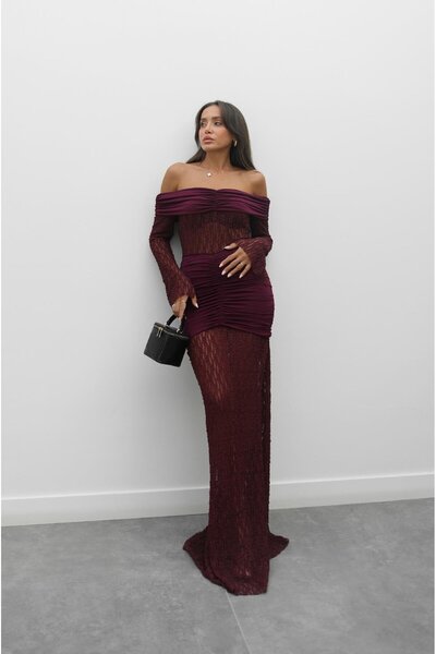 Havoş Šaty s límečkem Madonna s krajkou a švestkovým lemem