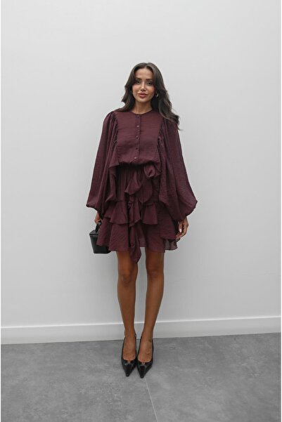 Havoş Φόρεμα με μανίκια με μπαλόνια με όγκο δαμάσκηνου